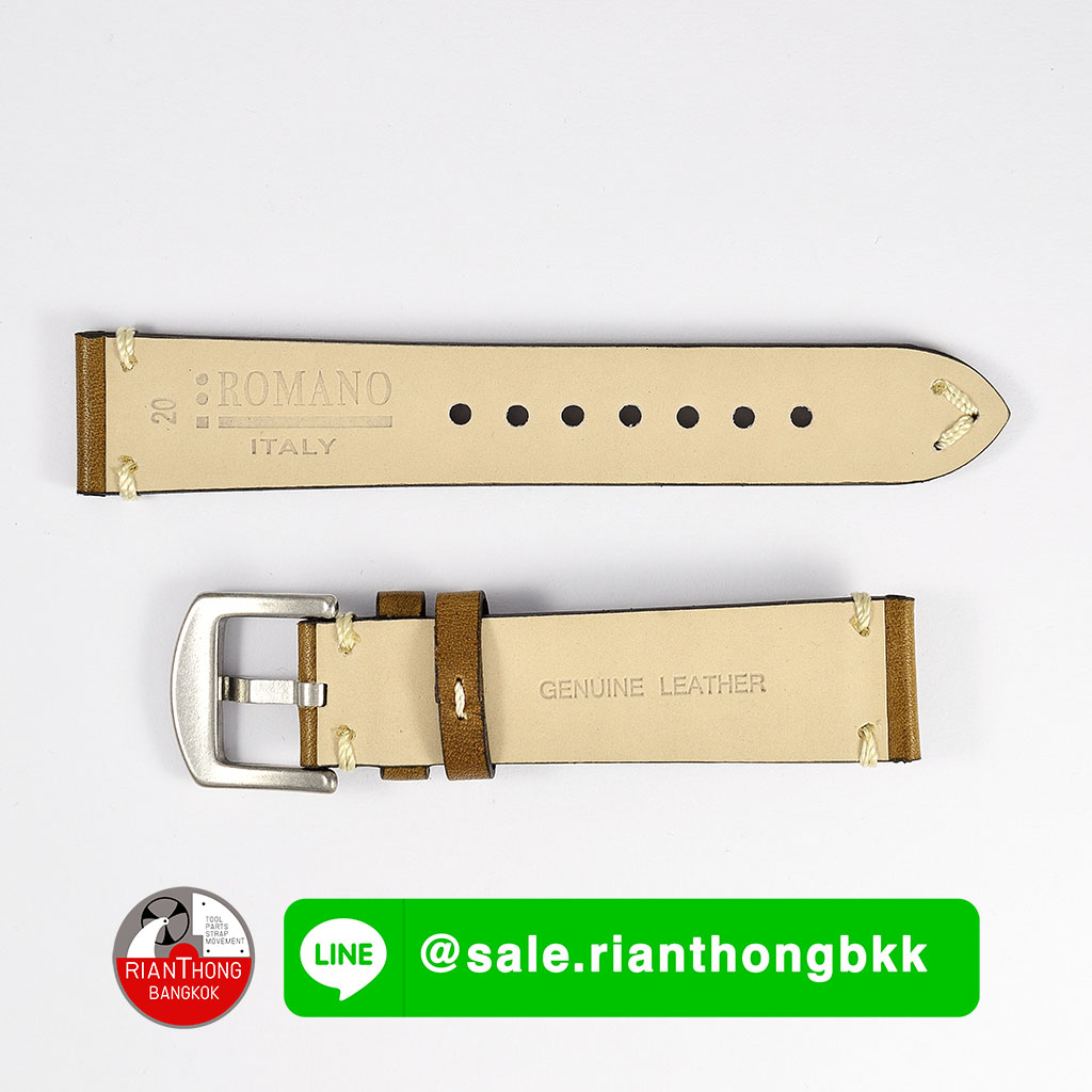 สายนาฬิกาหนังแท้ Romano Italy 20มม. สไตล์ Vintage Two-Tone สายนาฬิกาหนังแท้ Romano Italy 20มม. สไตล์ Vintage Two-Tone