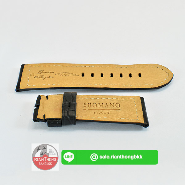 สายหนังจระเข้แท้ เส้นใหญ่ (Panerai) สีดำ ยี่ห้อ ROMANO ITALY สายหนังจระเข้แท้ เส้นใหญ่ (Panerai) สีดำ ยี่ห้อ ROMANO ITALY