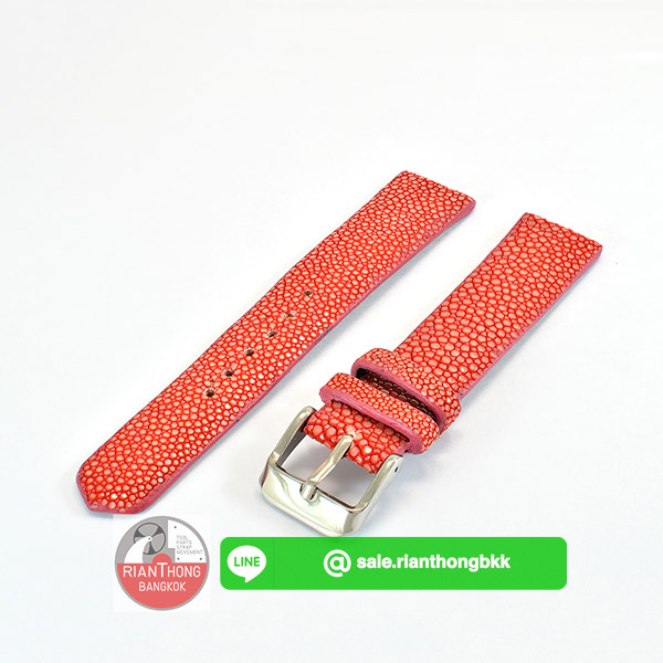 สายหนังปลากระเบนแท้ Handmade สีแดง ผลิตในประเทศ