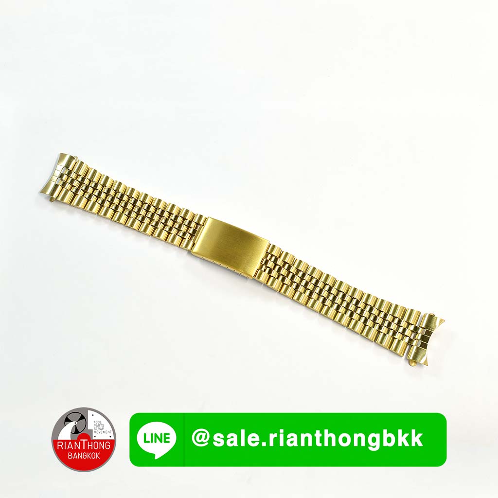 สายนาฬิกาสแตนเลส สีทอง ทรง Jubilee หัวสายโค้ง สายนาฬิกาสแตนเลส สีทอง ทรง Jubilee หัวสายโค้ง