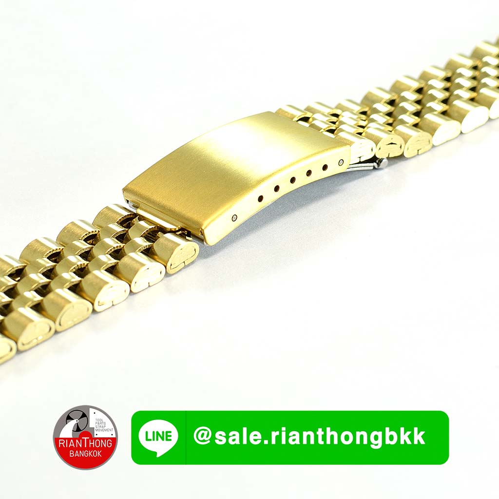 สายนาฬิกาสแตนเลส สีทอง ทรง Jubilee หัวสายโค้ง สายนาฬิกาสแตนเลส สีทอง ทรง Jubilee หัวสายโค้ง