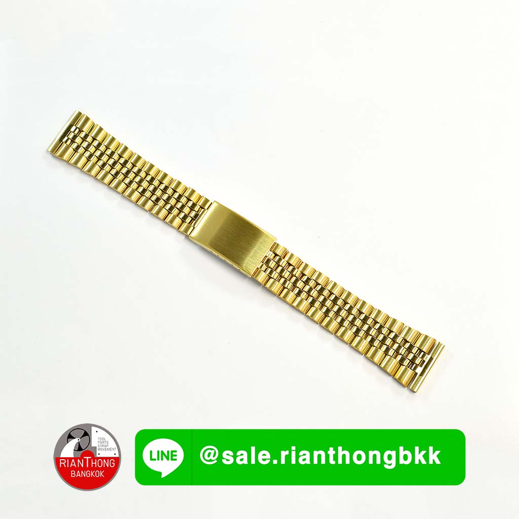 สายนาฬิกาสแตนเลส สีทอง ทรง Jubilee หัวสายตรง สายนาฬิกาสแตนเลส สีทอง ทรง Jubilee หัวสายตรง