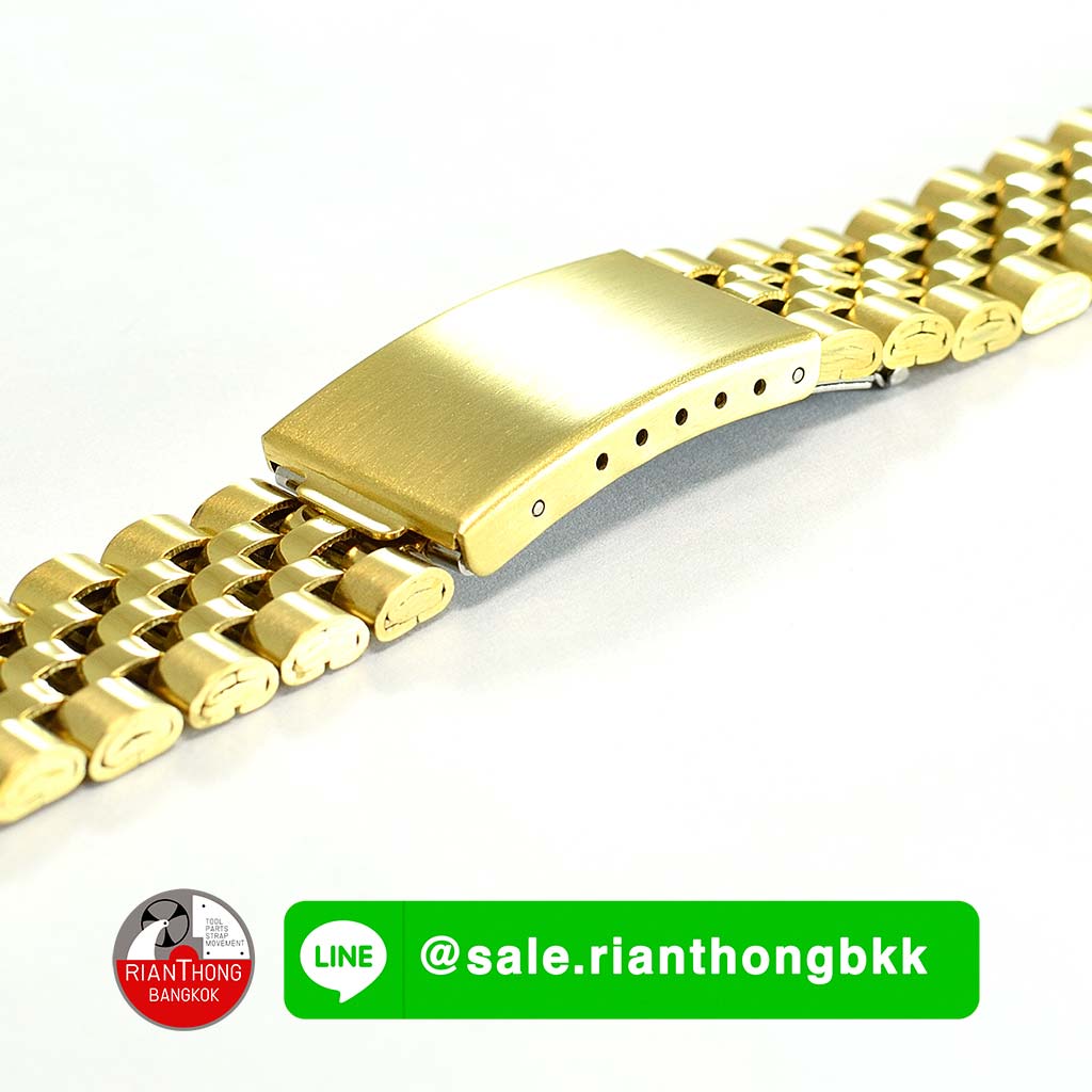 สายนาฬิกาสแตนเลส สีทอง ทรง Jubilee หัวสายตรง สายนาฬิกาสแตนเลส สีทอง ทรง Jubilee หัวสายตรง