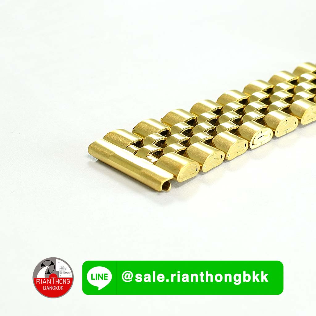 สายนาฬิกาสแตนเลส สีทอง ทรง Jubilee หัวสายตรง สายนาฬิกาสแตนเลส สีทอง ทรง Jubilee หัวสายตรง