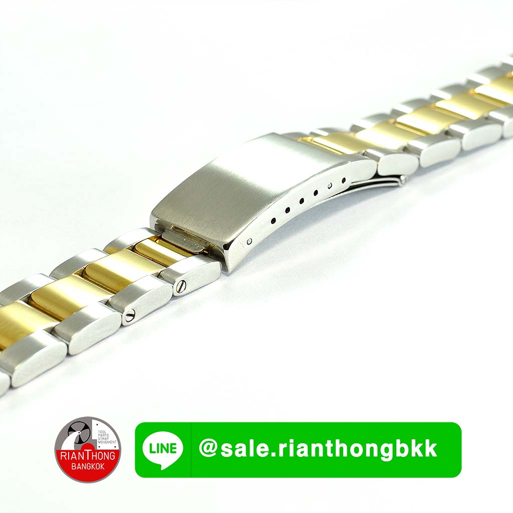 สายนาฬิกาสแตนเลส สองกษัตริย์ (Two-tone) ทรง Oyster หัวสายตรง สายนาฬิกาสแตนเลส สองกษัตริย์ (Two-tone) ทรง Oyster หัวสายตรง