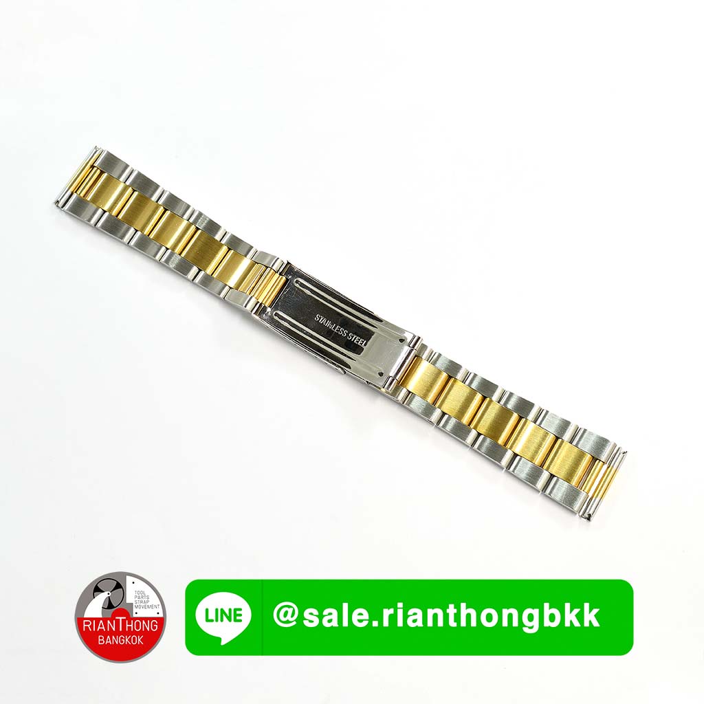 สายนาฬิกาสแตนเลส สองกษัตริย์ (Two-tone) ทรง Oyster หัวสายตรง สายนาฬิกาสแตนเลส สองกษัตริย์ (Two-tone) ทรง Oyster หัวสายตรง