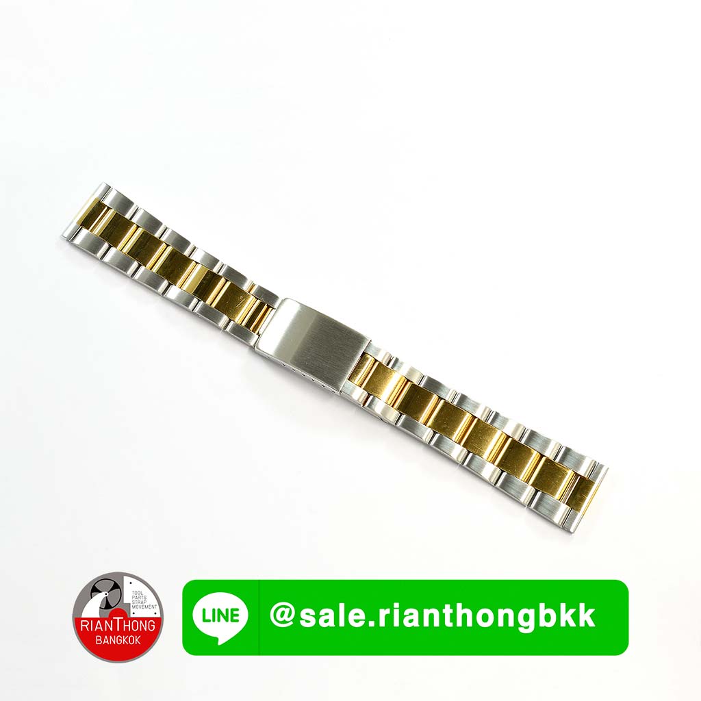 สายนาฬิกาสแตนเลส สองกษัตริย์ (Two-tone) ทรง Oyster หัวสายตรง สายนาฬิกาสแตนเลส สองกษัตริย์ (Two-tone) ทรง Oyster หัวสายตรง