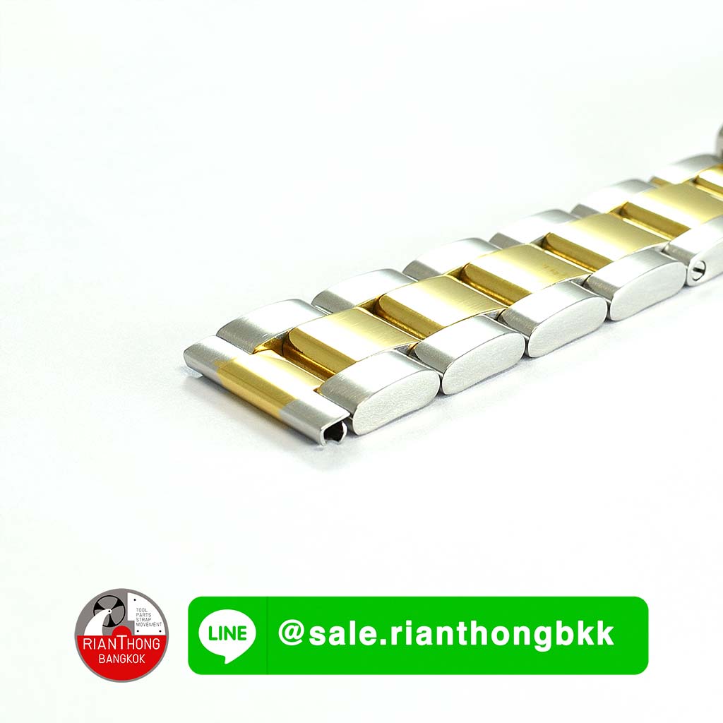สายนาฬิกาสแตนเลส สองกษัตริย์ (Two-tone) ทรง Oyster หัวสายตรง สายนาฬิกาสแตนเลส สองกษัตริย์ (Two-tone) ทรง Oyster หัวสายตรง