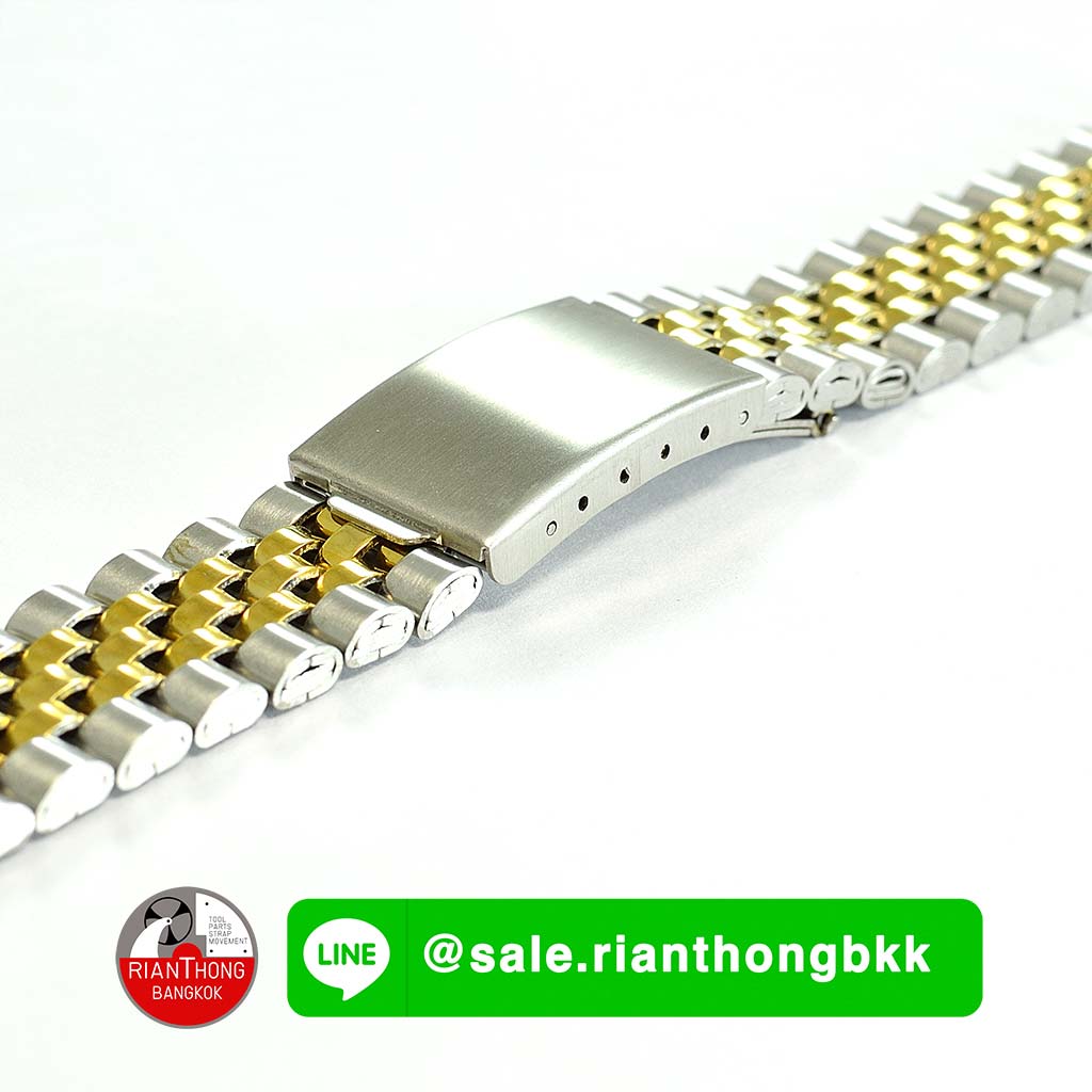 สายนาฬิกาสแตนเลส สองกษัตริย์ (Two-tone) ทรง Jubilee หัวสายโค้ง สายนาฬิกาสแตนเลส สองกษัตริย์ (Two-tone) ทรง Jubilee หัวสายโค้ง