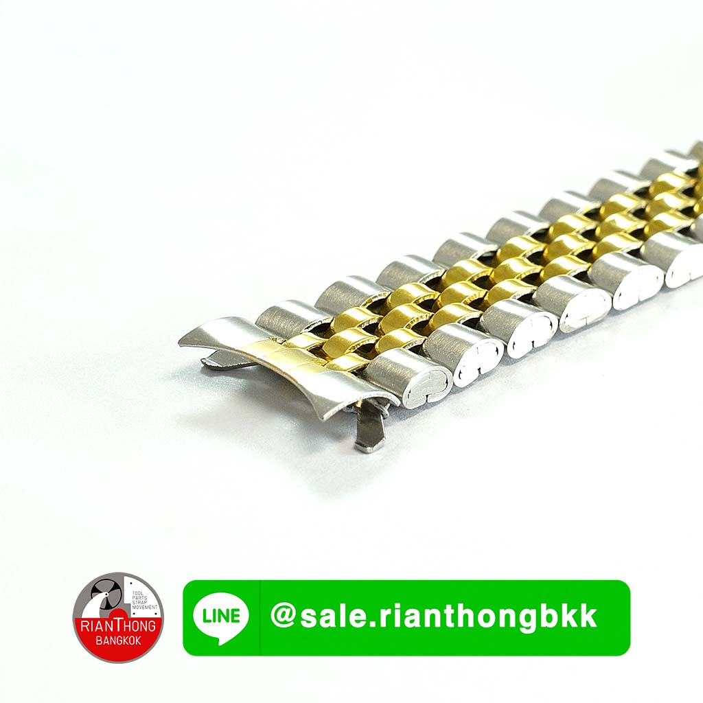 สายนาฬิกาสแตนเลส สองกษัตริย์ (Two-tone) ทรง Jubilee หัวสายโค้ง สายนาฬิกาสแตนเลส สองกษัตริย์ (Two-tone) ทรง Jubilee หัวสายโค้ง
