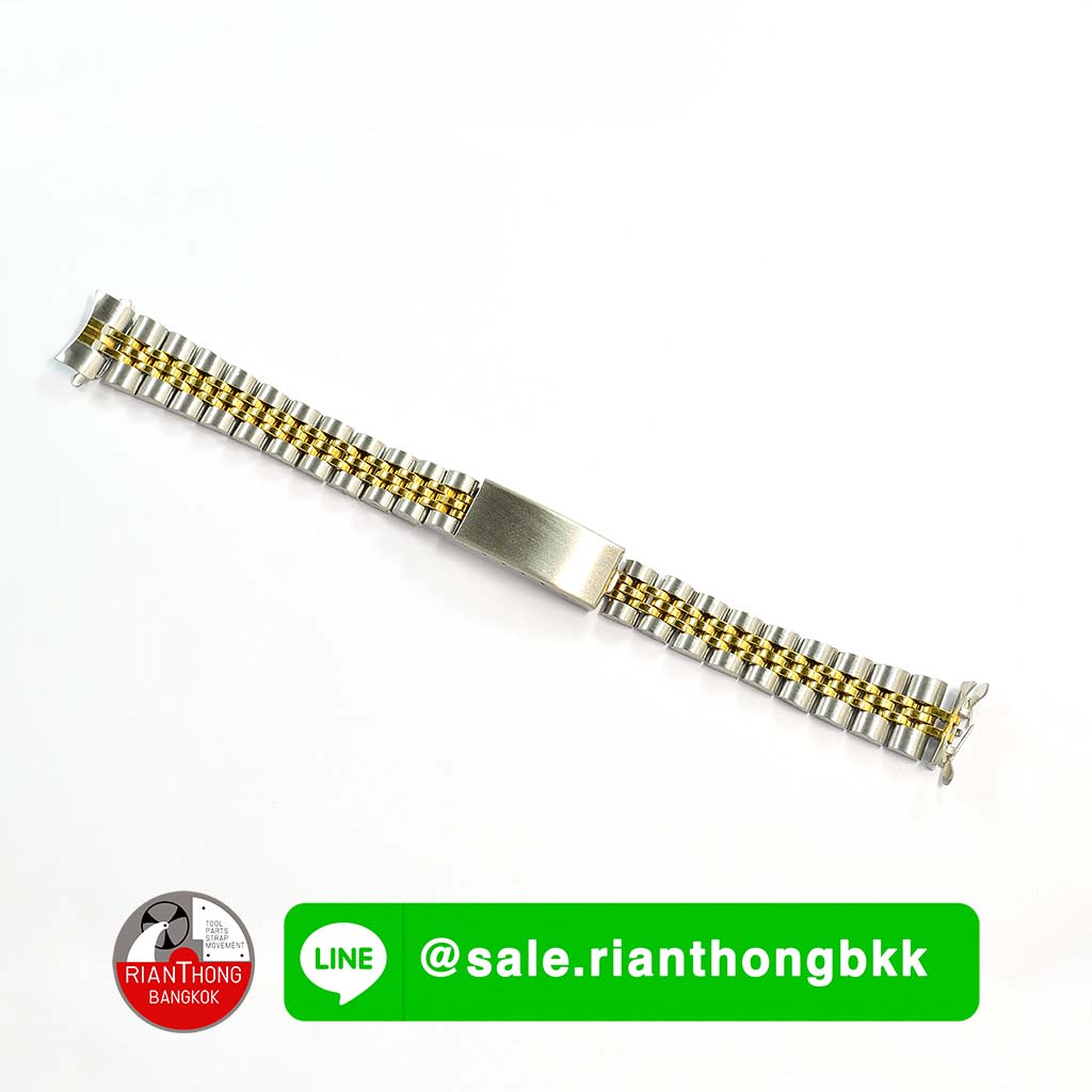 สายนาฬิกาสแตนเลสผู้หญิง สองกษัตริย์ (Two-tone) ทรง lady Jubilee หัวสายโค้ง สายนาฬิกาสแตนเลสผู้หญิง สองกษัตริย์ (Two-tone) ทรง lady Jubilee หัวสายโค้ง