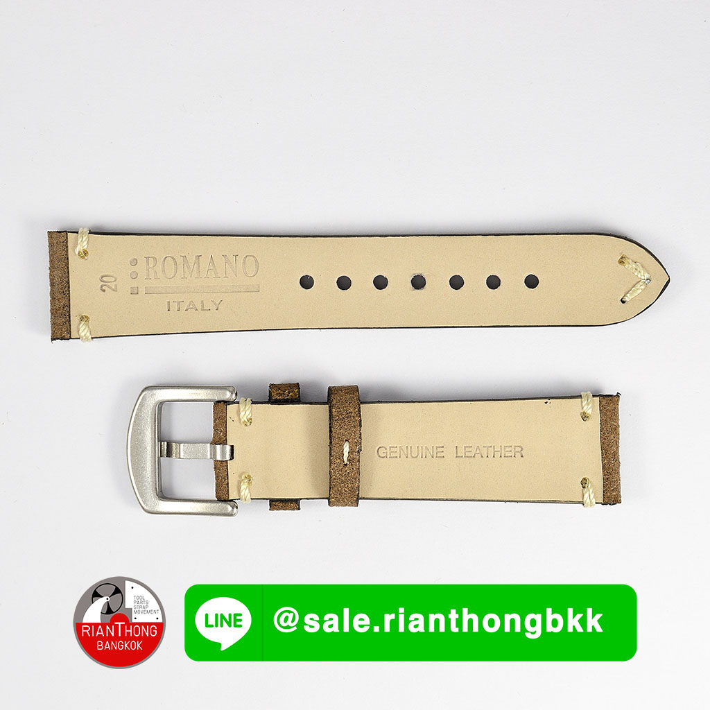 สายนาฬิกาหนังแท้ Romano Italy 18มม. สไตล์ Vintage Two-Tone สายนาฬิกาหนังแท้ Romano Italy 18มม. สไตล์ Vintage Two-Tone