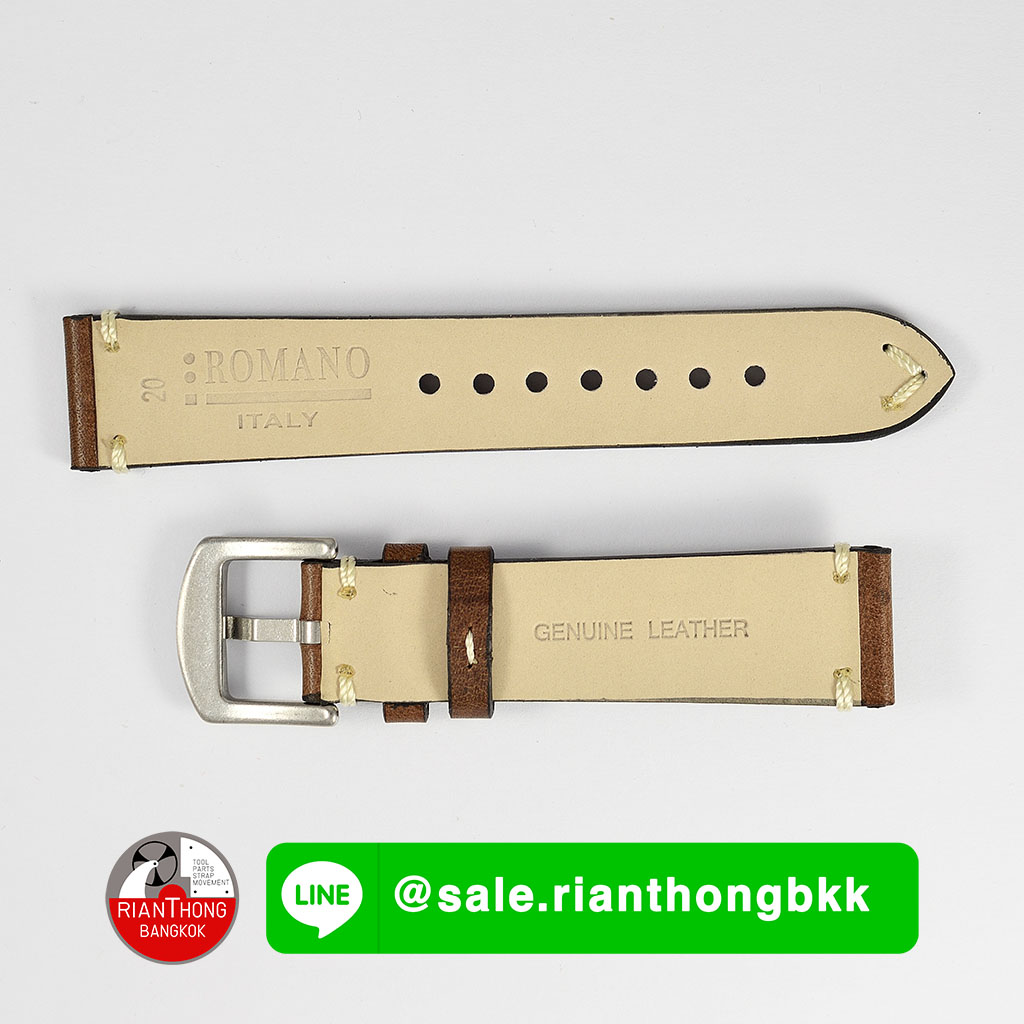 สายนาฬิกาหนังแท้ Romano Italy 18มม. สไตล์ Vintage Two-Tone สายนาฬิกาหนังแท้ Romano Italy 18มม. สไตล์ Vintage Two-Tone